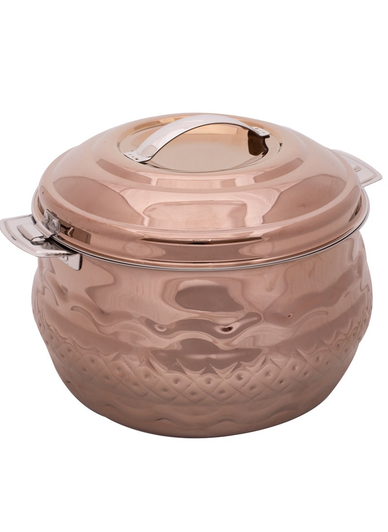 ZOLTEN Stainless Steel Waves Hotpot With Nakshi Bottom 3.5 Liters Rose Gold Colour  - Image 1