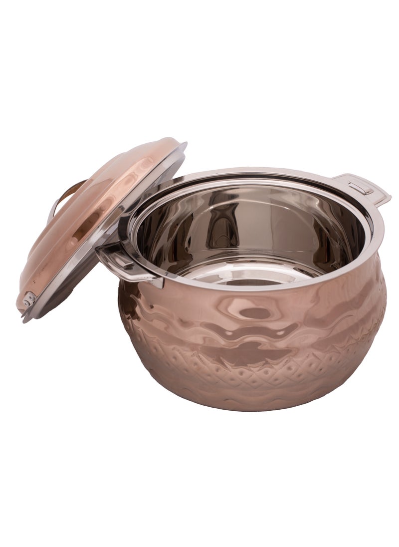 ZOLTEN Stainless Steel Waves Hotpot With Nakshi Bottom 3.5 Liters Rose Gold Colour  - Image 2