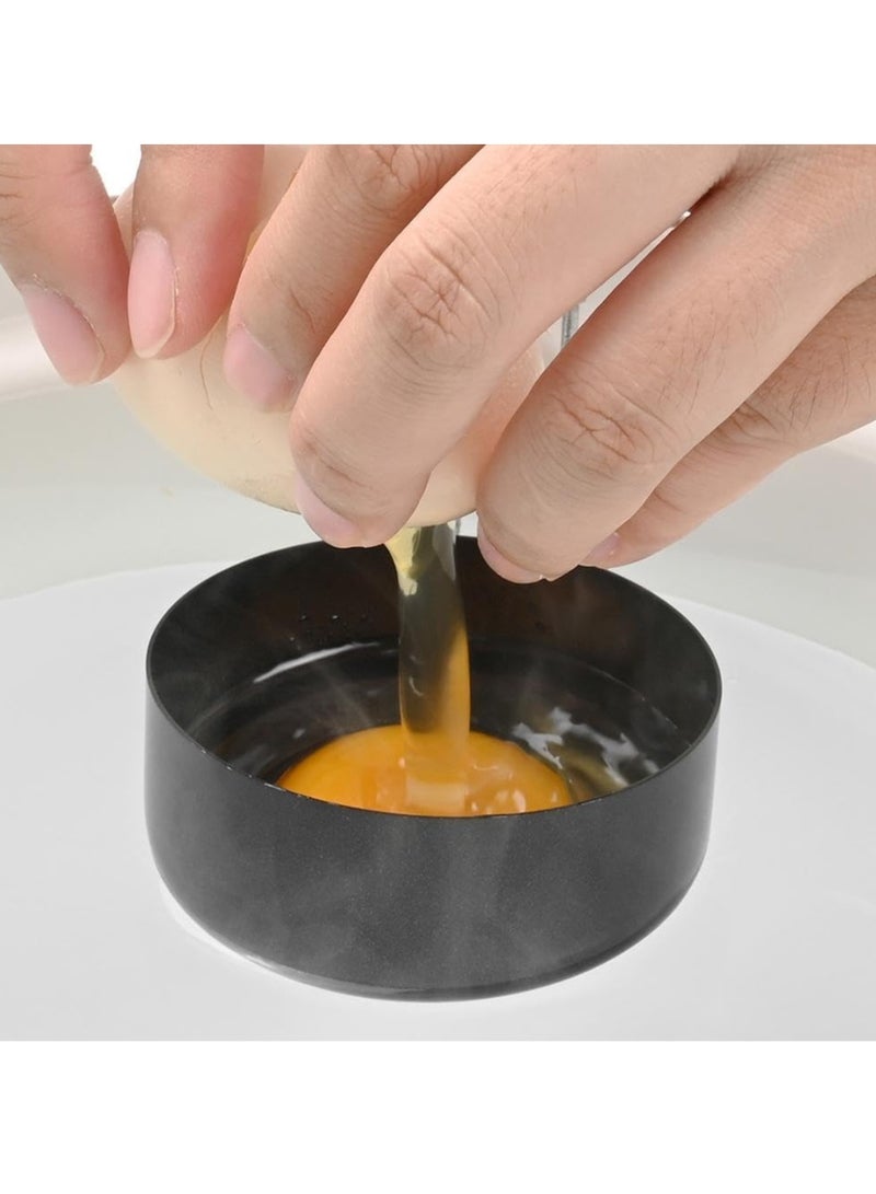 Folding Egg Boiler, Stainless Steel Egg Boiler, Egg Ring, Non-stick Egg Boiler, Egg Boiler Cup, Egg Boiler Cooking Tools Kitchen Gadgets (Black 2 Pieces)  - Image 3