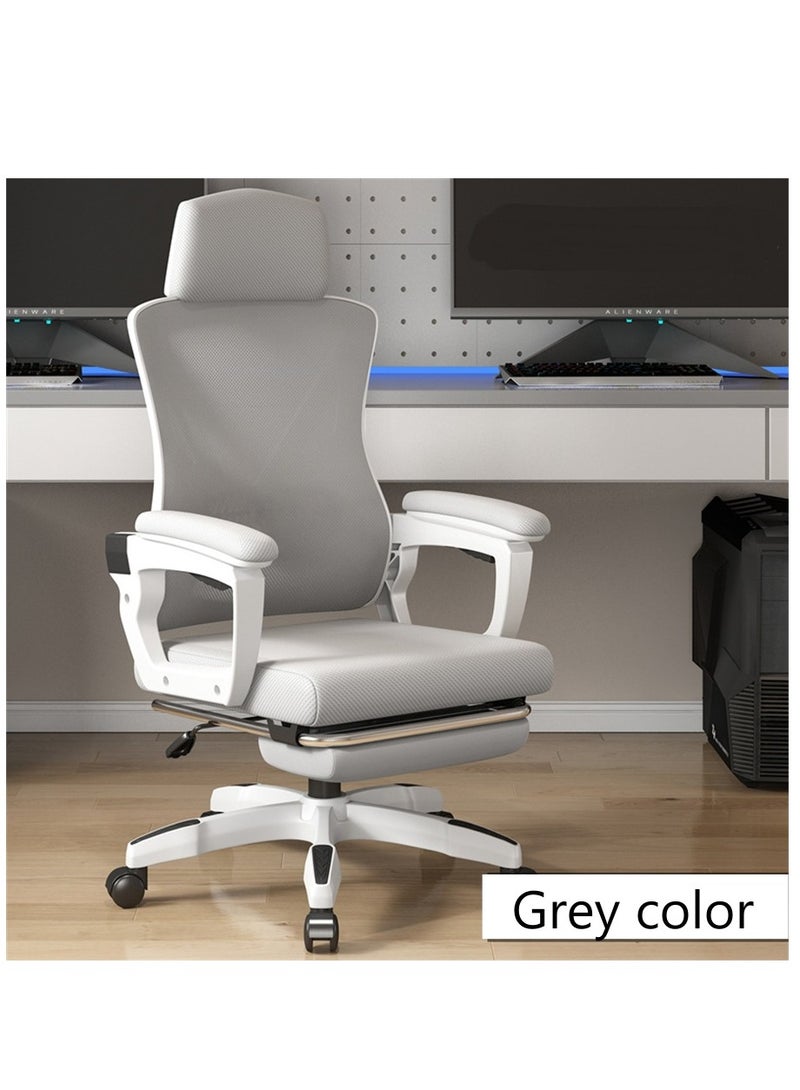 Generic Ergonomic Office Chair, Height and Headrest Adjustable Desk Chair with Lumbar Support and Wheels for Work, Study and Gaming, Swivel Computer Chair for Home and Office (Z1, Grey)  - Image 1