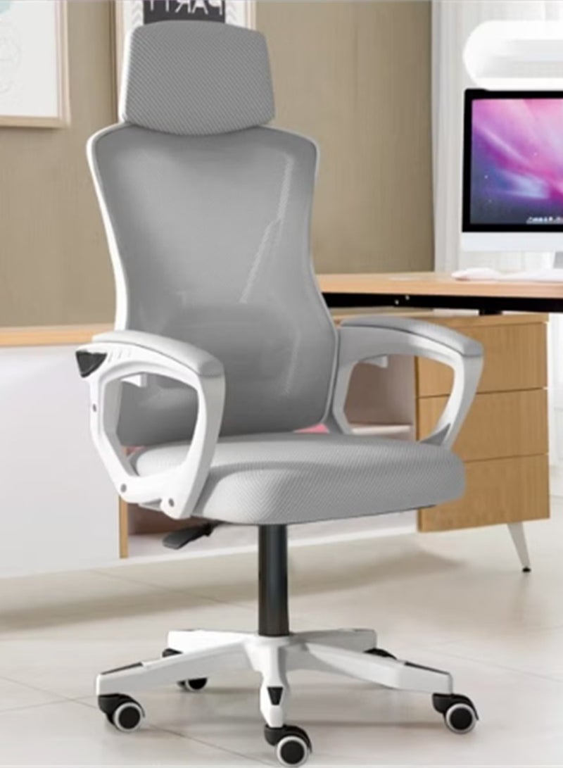 Generic Ergonomic Office Chair, Height and Headrest Adjustable Desk Chair with Lumbar Support and Wheels for Work, Study and Gaming, Swivel Computer Chair for Home and Office (Z1, Grey)  - Image 2