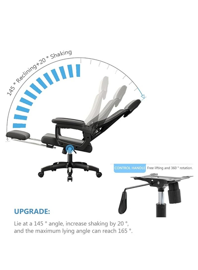 Generic Ergonomic Office Chair, Height and Headrest Adjustable Desk Chair with Lumbar Support and Wheels for Work, Study and Gaming, Swivel Computer Chair for Home and Office (Z1, Grey)  - Image 4
