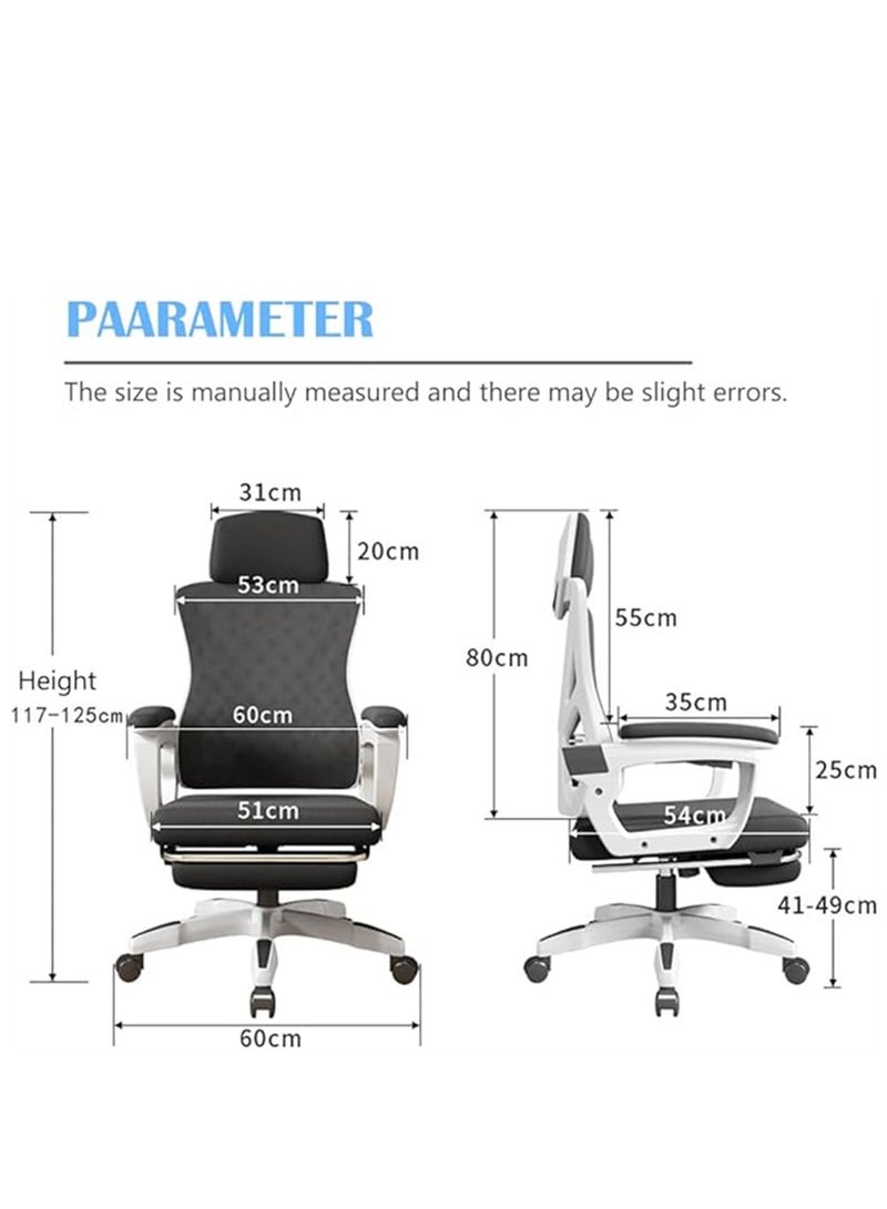 Generic Ergonomic Office Chair, Height and Headrest Adjustable Desk Chair with Lumbar Support and Wheels for Work, Study and Gaming, Swivel Computer Chair for Home and Office (Z1, Grey)  - Image 3