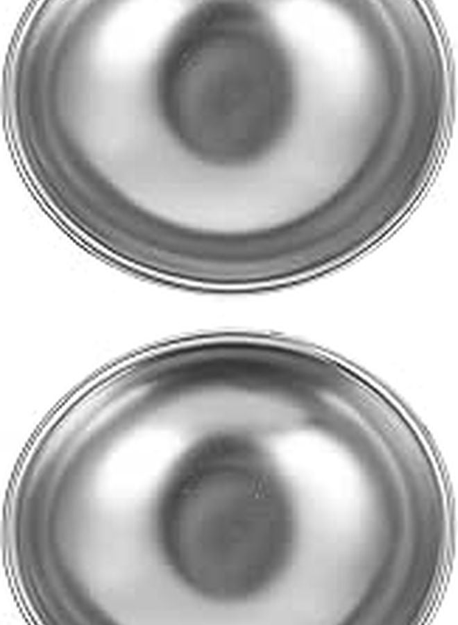 Ceramic Egg Shaped Sauce Dishes 2 Pieces Silver Condiment Bowls for Dining - Image 1