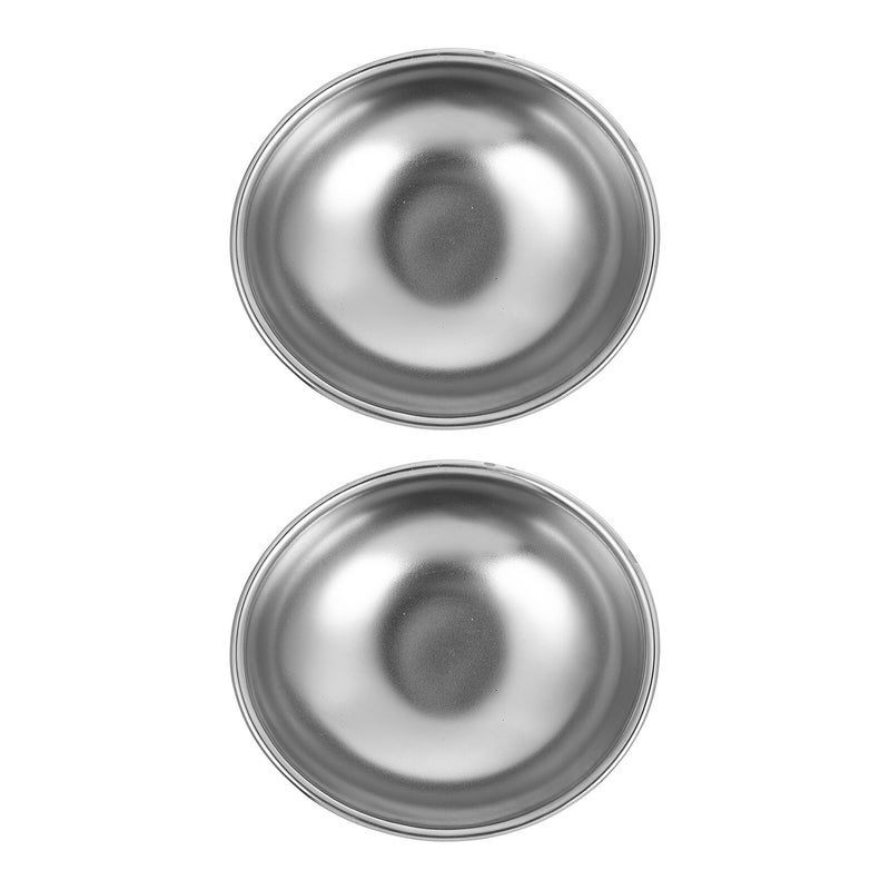 Ceramic Egg Shaped Sauce Dishes 2 Pieces Silver Condiment Bowls for Dining - Image 2