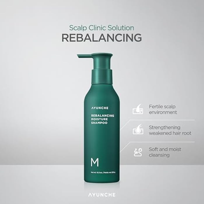 AYUNCHE Rebalancing Shampoo Moist 1.5 fl. oz. + Hair Mask 1 fl. oz. Mini Kit | For Dry Scalp | Soft & Moisturizing Cleansing Shampoo | Anti-Hair Loss & Thinning | Korean Salon Brand | Gift Set - Image 2