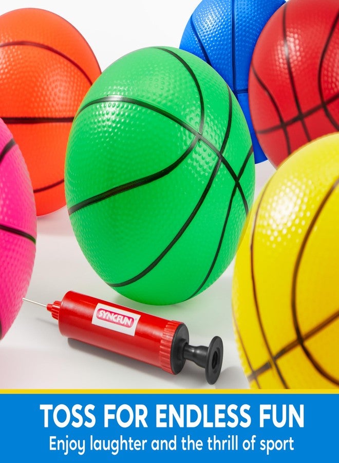 SYNCFUN 6 PCS Mini Basketballs, 5 inches Colorful Small Ball for Basketball Hoop, Inflatable Rubber Ball, Sports Toys Gift for Toddlers and Teenagers (6 Colors) - Image 2