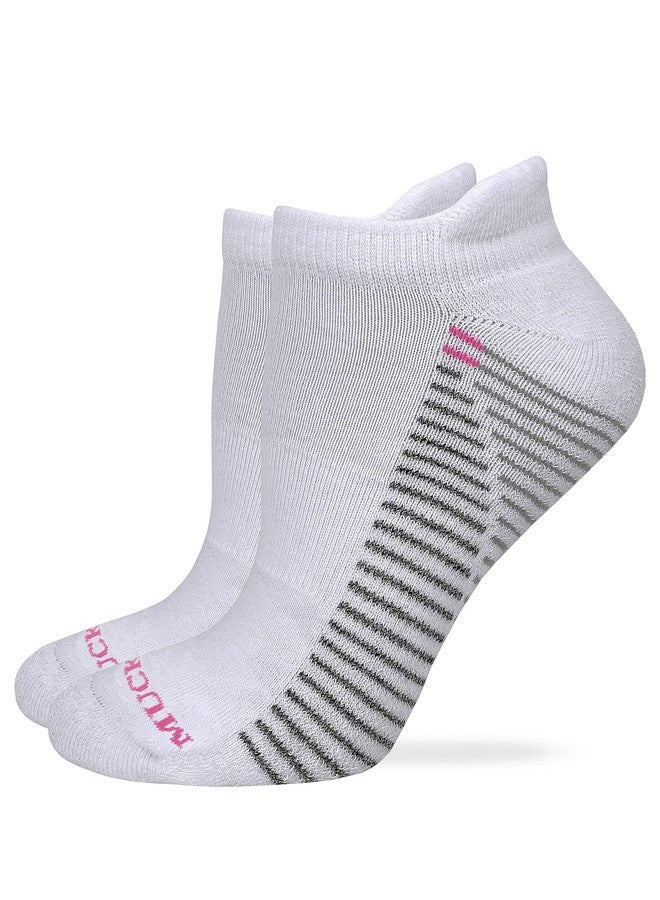 MUCK Boot Ladies Ultra Dri Low Cut Heel Tab Socks 2 Pair Pack (US, Alpha, Medium, Regular, Regular, White) - Image 2