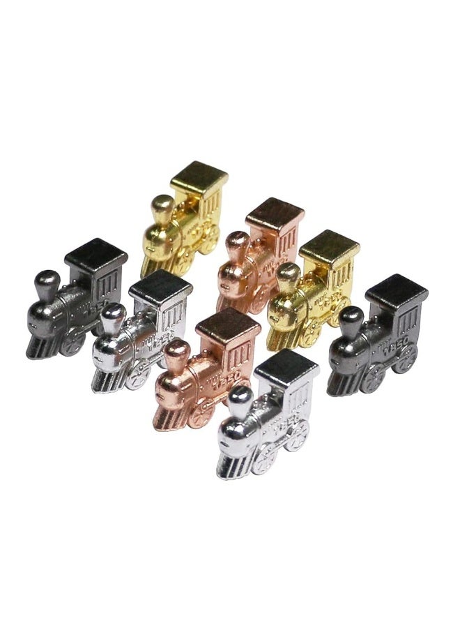 Exqline Train Markers for Mexican Train Dominoes Game Set of 8-4 Individual Colors Die-Cast Marker Trains for Mexican Dominoes - Image 1