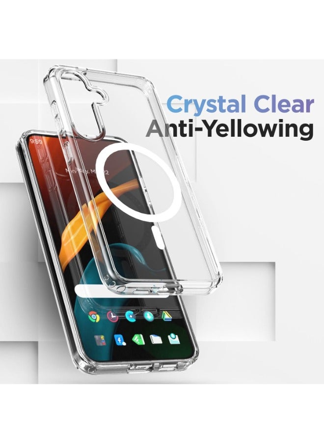 general Samsung Galaxy S25 Plus, Magnetic Case, Compatible with MagSafe Wireless Charging, Anti-Scratch Bumper Cover (Clear), TPU - PC - Image 5