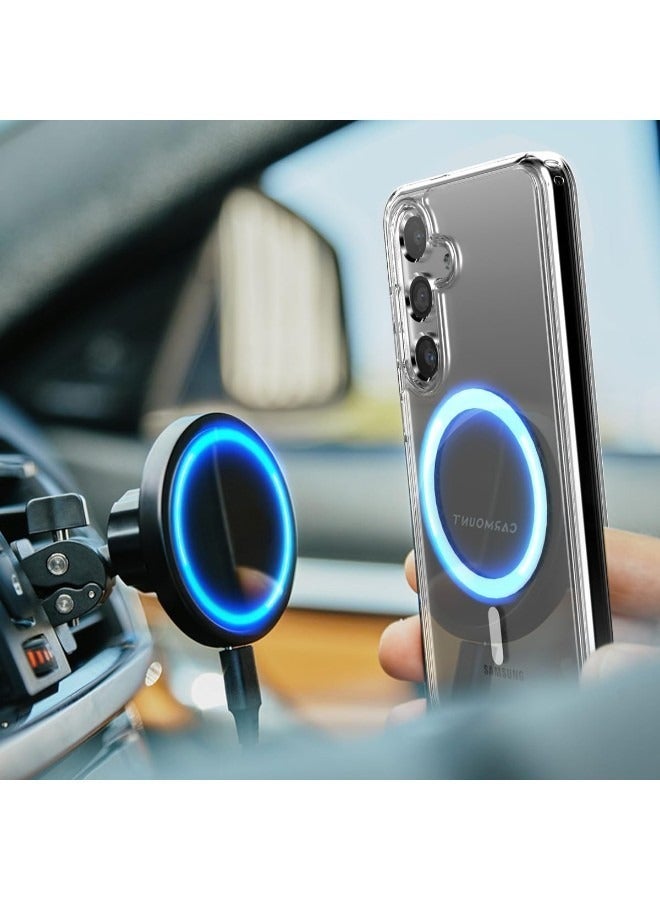 general Samsung Galaxy S25 Plus, Magnetic Case, Compatible with MagSafe Wireless Charging, Anti-Scratch Bumper Cover (Clear), TPU - PC - Image 3