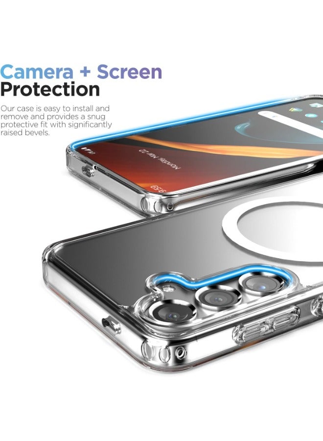 general Samsung Galaxy S25 Plus, Magnetic Case, Compatible with MagSafe Wireless Charging, Anti-Scratch Bumper Cover (Clear), TPU - PC - Image 4