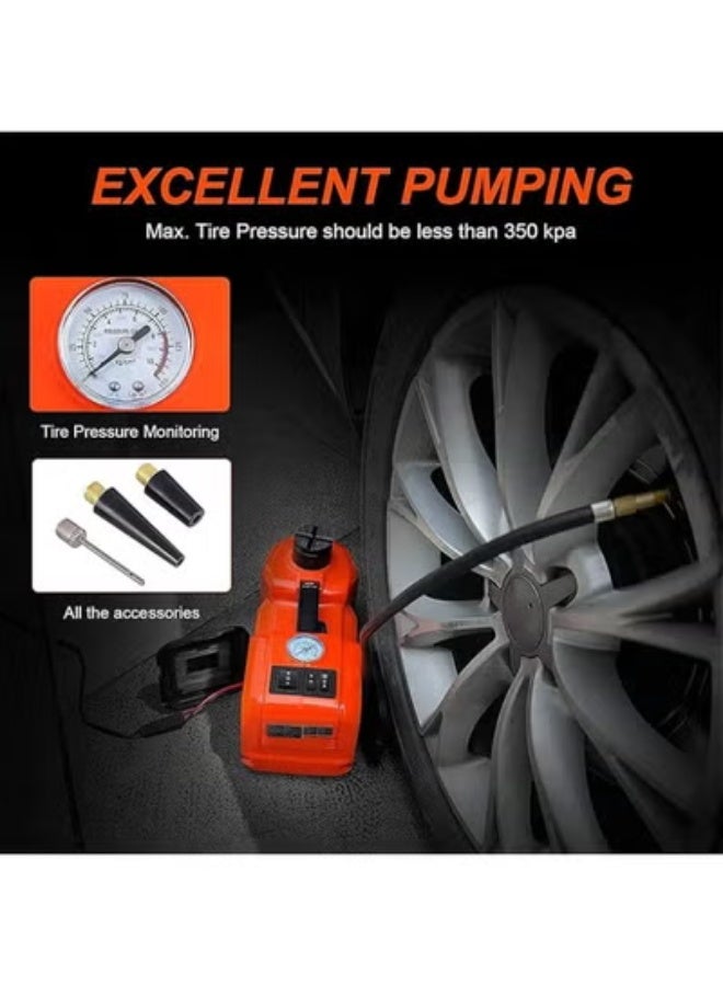 Original DC 12V 5-in-1 Electric Hydraulic Car Jack with Electric Impact Wrench, Tire Inflator, and LED Light – Lifting Range 6 to 17.7 inches – For Cars, SUVs, MPVs, and Sedans - Image 5