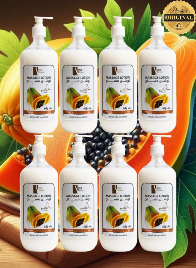 Spa System 8 Pieces Massage Lotion Papaya Enrich With Emolient - Image 1