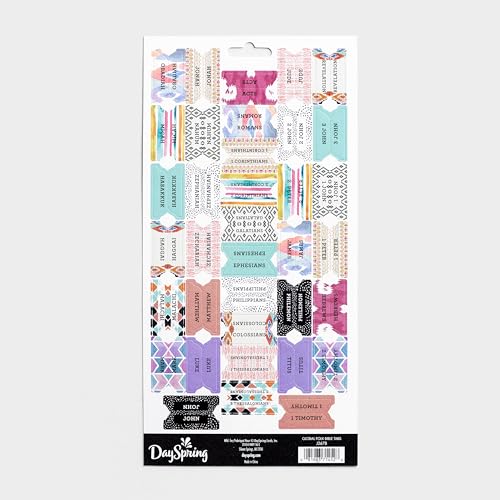 DaySpring - Global Folk Bible Tabs - 66 Cardstock Bible Tab Stickers For The Old And New Testament - Genesis - Revelation (J2678) - Image 3