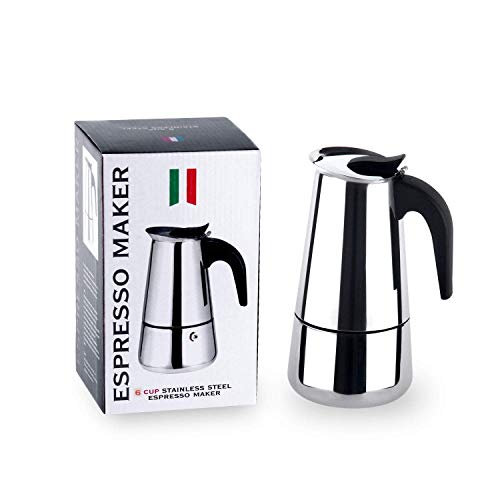 Niyam portable Stainless Steel Stovetop Espresso Coffee Maker Peculator Moka Pot (6 cup - 300 ml) - Image 1