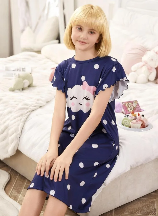 Take Two  Girls Navy Blue Graphic Print Nightdress for Women | Best Price UAE