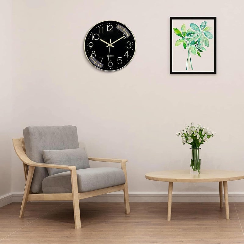 Rylan Rylan Wall Clock 12" Silent Quartz Decorative Latest Wall Clock Non-Ticking Classic Clock Battery Operated Round Easy to Read for Room/Home/Kitchen/Bedroom/Office/School*.,  - Image 4