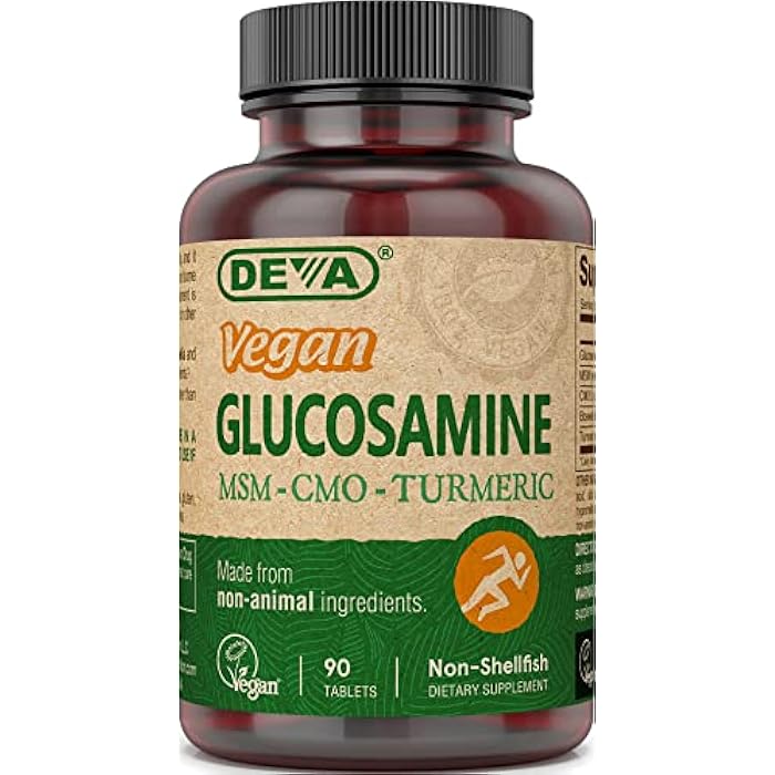 DEVA Vegan Glucosamine MSM & CMO, CMO, Turmeric Extract, Boswellia Extract with Non Animal Ingredients, 90 Tablets - Image 1