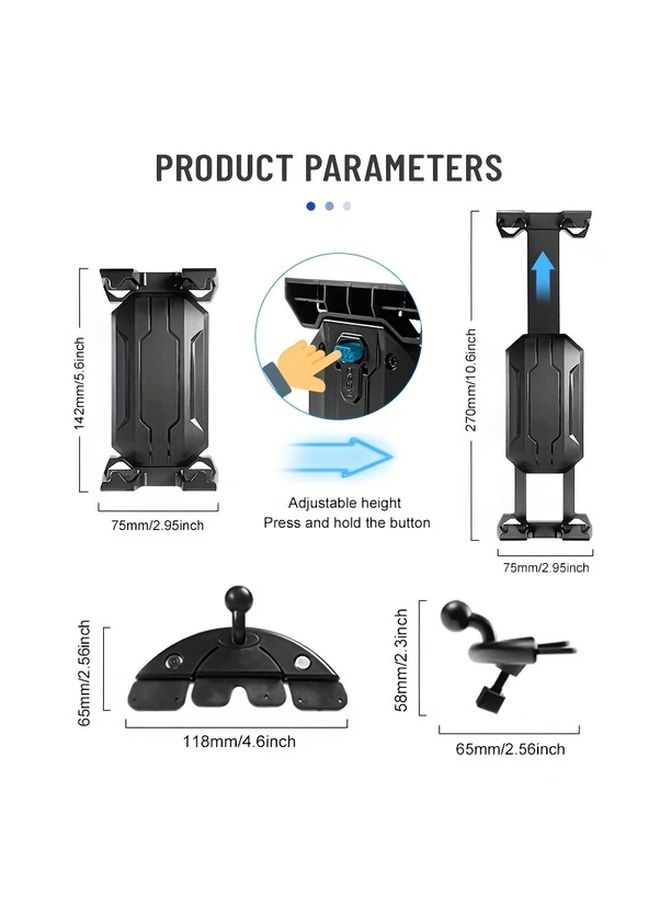 Black Car CD Slot Tablet And Phone Holder Mount For 4 7 To 14 Inch Devices - Image 2
