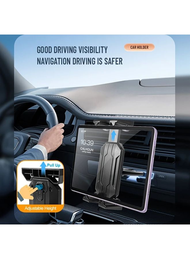 Black Car CD Slot Tablet And Phone Holder Mount For 4 7 To 14 Inch Devices - Image 5