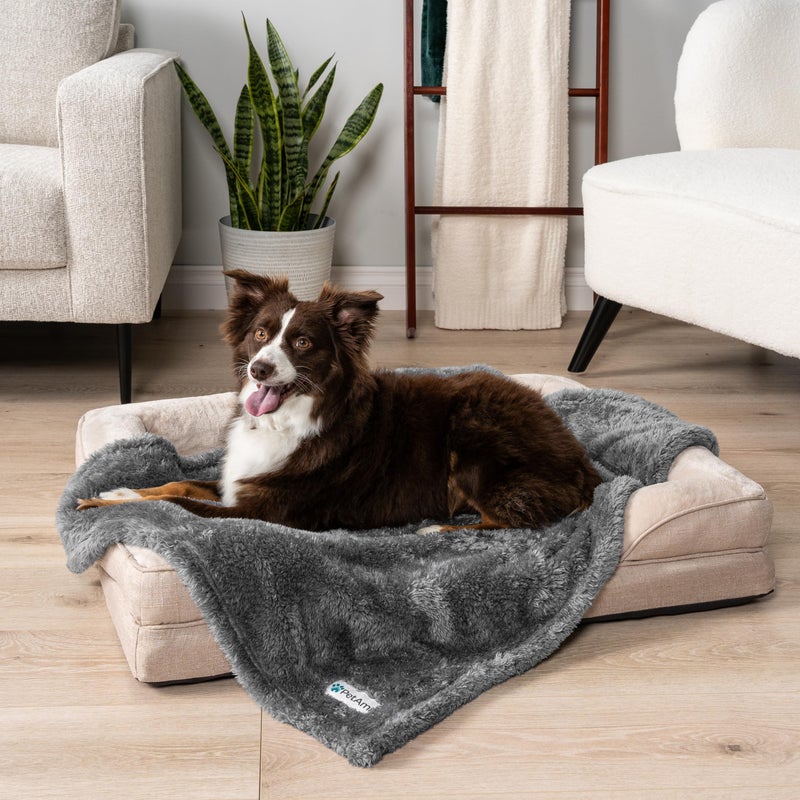 PetAmi Dog Blanket for Small Dogs Grey, Fluffy Soft Puppy Blanket, Sherpa Fleece Cat Blanket for Kitten Doggie, Calming Pet Blanket Throw for Couch Sofa Bed Washable, Small 24x32 - Image 3