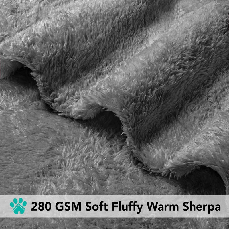 PetAmi Dog Blanket for Small Dogs Grey, Fluffy Soft Puppy Blanket, Sherpa Fleece Cat Blanket for Kitten Doggie, Calming Pet Blanket Throw for Couch Sofa Bed Washable, Small 24x32 - Image 4