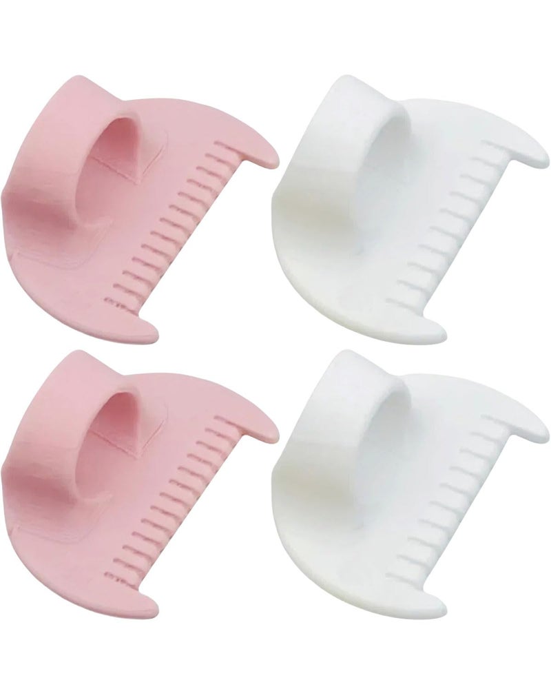 UrBestChoose 4 PCS Sewing Tool Set - Edge Stitch Lock and Sewing Gauge, Blanket Stitch Guide Tool for Hand Sewing, Quilting, Hemming & Crafts - White & Pink with 3 mm & 4 mm - Image 1