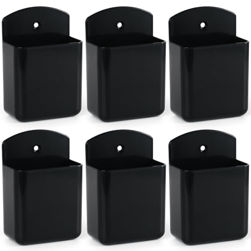VACONICO 6 Pcs Remote Control Holder Wall Mount, TV Remote Controller Holder - Self Adhesive Marker Holder Wall Mount Pen Holder Storage Organizer for Home Office School (Black) - Image 1