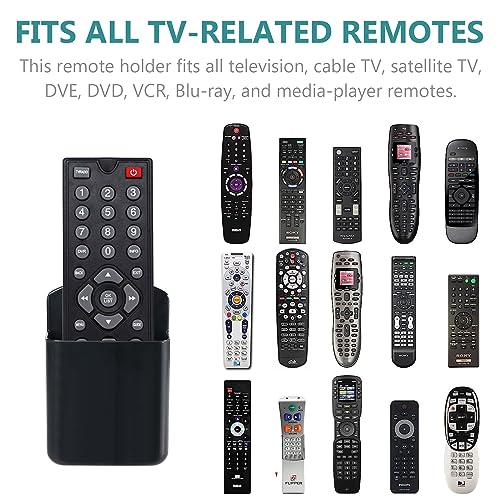 VACONICO 6 Pcs Remote Control Holder Wall Mount, TV Remote Controller Holder - Self Adhesive Marker Holder Wall Mount Pen Holder Storage Organizer for Home Office School (Black) - Image 5