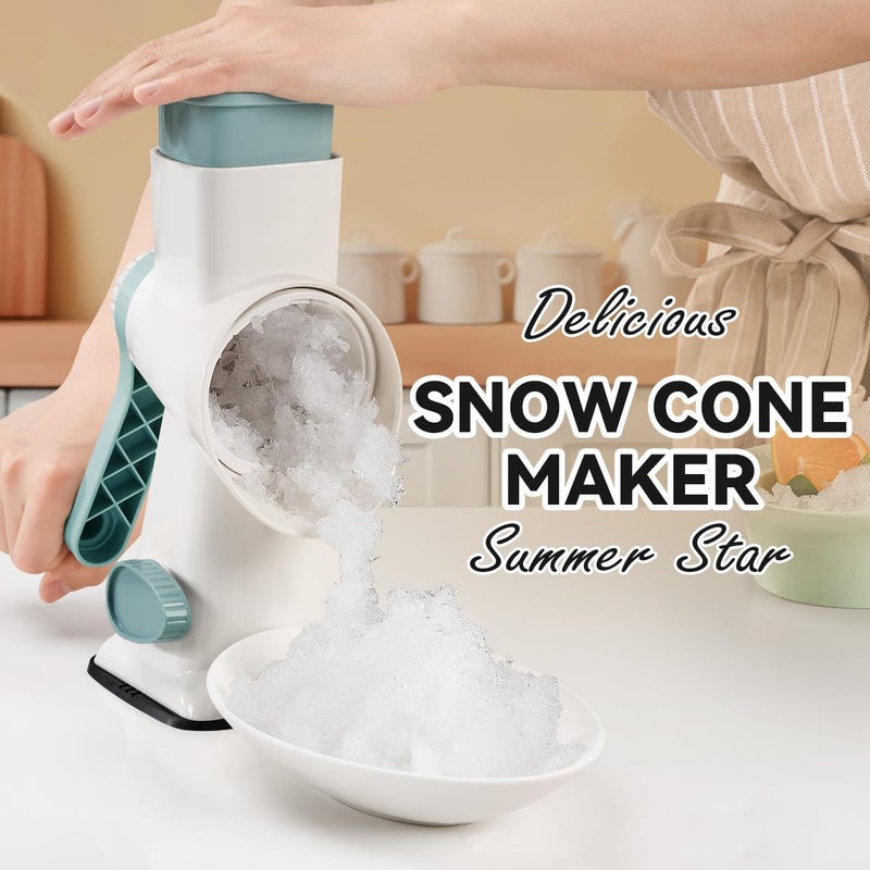 Badelite Rotary Ice Shaver with Handle Manual Hand Crank Snow Cone Maker Machine Qucik Shaved Ice Maker with Suction Feet, All Ice Cubes Fitted.Premium Portable Ice Crusher and Shaved Ice Machine. - Image 2