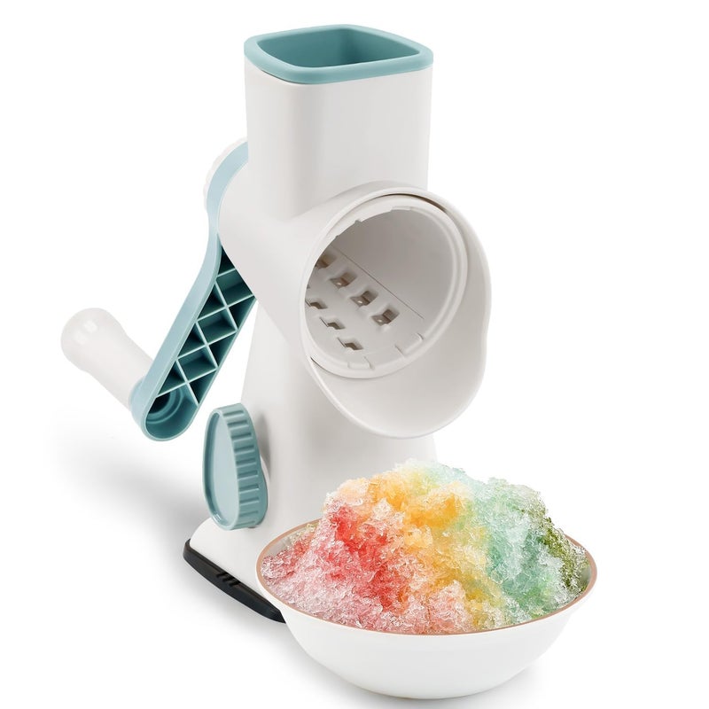 Badelite Rotary Ice Shaver with Handle Manual Hand Crank Snow Cone Maker Machine Qucik Shaved Ice Maker with Suction Feet, All Ice Cubes Fitted.Premium Portable Ice Crusher and Shaved Ice Machine. - Image 1