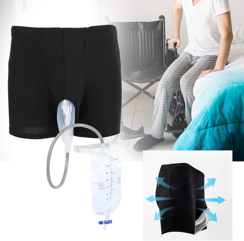 كلاراكو حقيبة بول بنطلون، حقيبة ساق مبولة للرجال قابلة لإعادة الاستخدام من السيليكون قمع البول حامل البول جامع مع أنبوب لمنع الإحراج لكبار السن (L) - Image 3