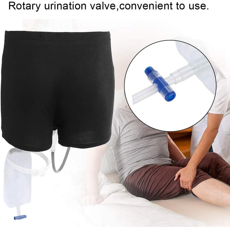 كلاراكو حقيبة بول بنطلون، حقيبة ساق مبولة للرجال قابلة لإعادة الاستخدام من السيليكون قمع البول حامل البول جامع مع أنبوب لمنع الإحراج لكبار السن (L) - Image 4