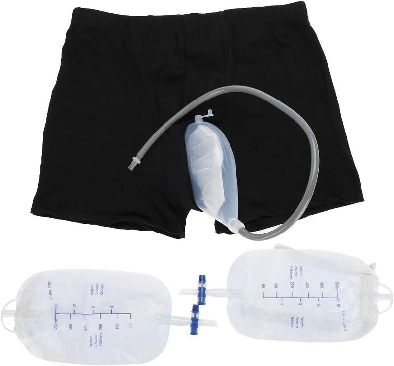 كلاراكو حقيبة بول بنطلون، حقيبة ساق مبولة للرجال قابلة لإعادة الاستخدام من السيليكون قمع البول حامل البول جامع مع أنبوب لمنع الإحراج لكبار السن (L) - Image 1