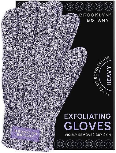 Brooklyn Botany Exfoliating Gloves for Bath and Shower – Heavy Duty Exfoliating Body Scrubber for Massage and Dead Skin Remover for Body – 1 Pair - Image 1