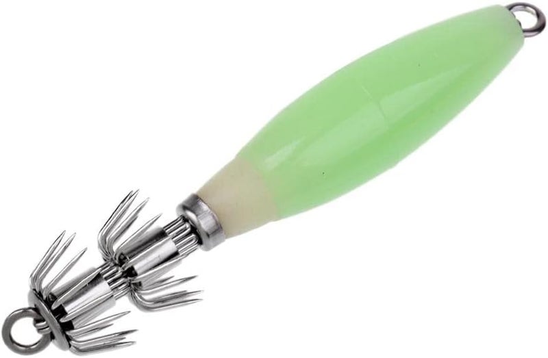 كلاراكو 4 قطع من طُعم صيد الحبار، طُعم صيد مضيء، خطافات حبار، لون أخضر فاتح - Image 4