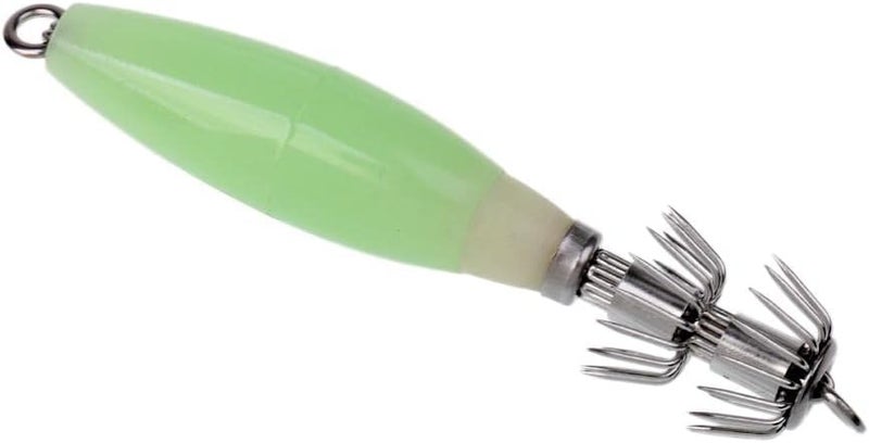 كلاراكو 4 قطع من طُعم صيد الحبار، طُعم صيد مضيء، خطافات حبار، لون أخضر فاتح - Image 2