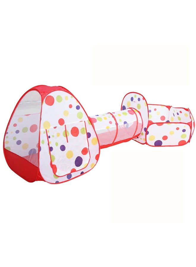3-In-1 Pop Up Foldable Portable Indoor Outdoor Play Tent House With Tunnel And Ball Pool For Children - Image 3