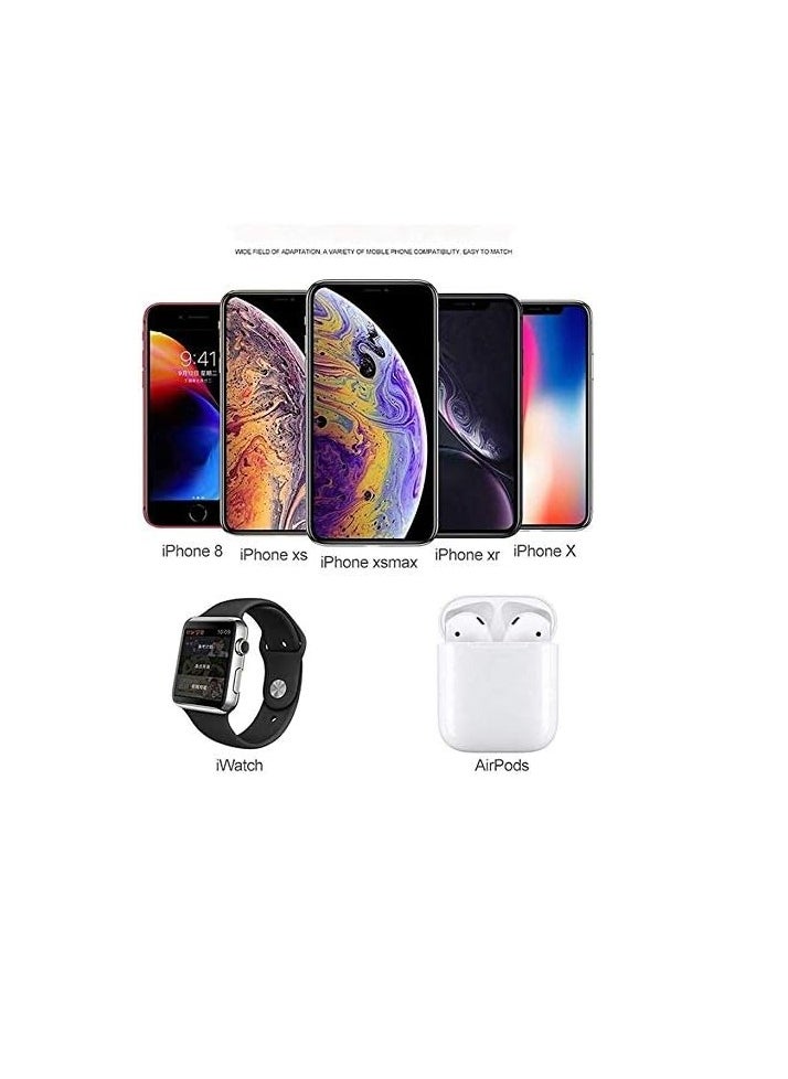 Generic - 4 in 1 LED Desk Lamp with Wireless Charging Pad for iPhone/iWatch/AirPods/Touch Console Lamp, Apple Wireless Charging LED Desk Lamp, White + Silver - Image 1