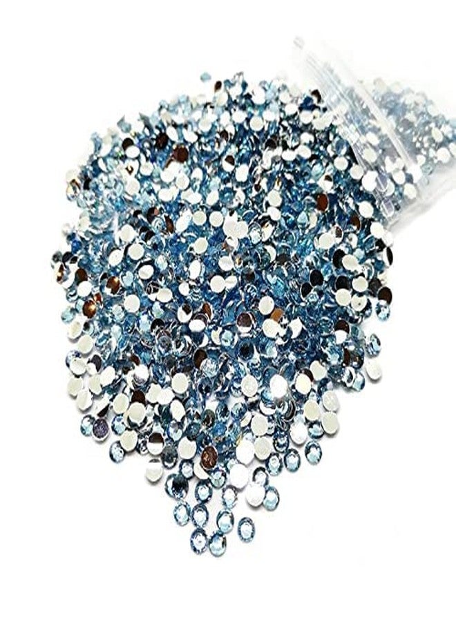 lecraft 14-Cut Faceted Round Flat-Back Rhinestone Beads 100 Gram (4, Teal Blue)