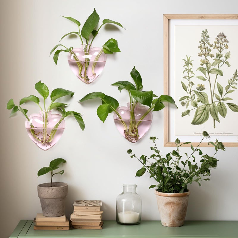 CYZglass Wall Hanging Planter Propagation Station for Indoor Plants Glass Vase Air Plant Holder Gift for Women Girlfriend Plant Lover - Image 3
