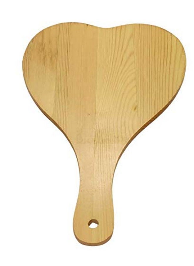 KIRA Small Mirror Beautiful Double Sided Makeup Mirror, Vanity Magnifying Both Use Of Hand Held Travel And Dressing Table Yellow Wooden Handle,Beige (Heart)  - Image 2
