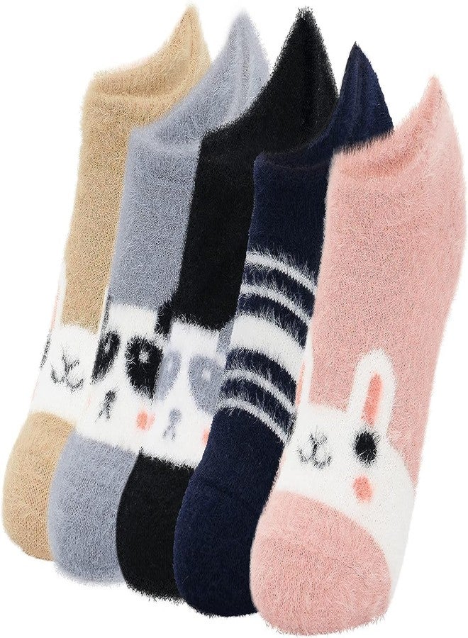 KETKAR Woolen Fuzzy Cute Cartoon Animal face Winter Socks For Girls -Cozy Socks for Girl, Cute Socks, Warm Socks_Mix_PO3 - Image 1