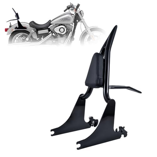 Kinglemc Sissy Bar Passenger Backrest with Lock with docking hardware for Harley Dyna Low Rider Street Bob Super Glide FXD FXDB FXDL FXDLS 2006-2017(Gloss Black) - Image 1