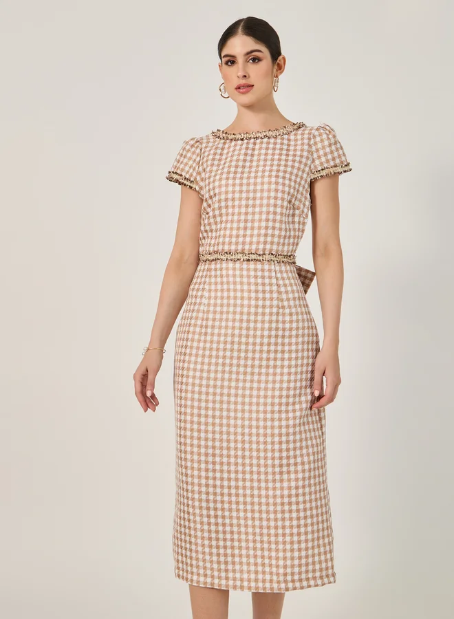 Styli Gingham Pencil Dress