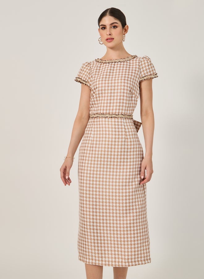Styli Gingham Pencil Dress  - Image 3