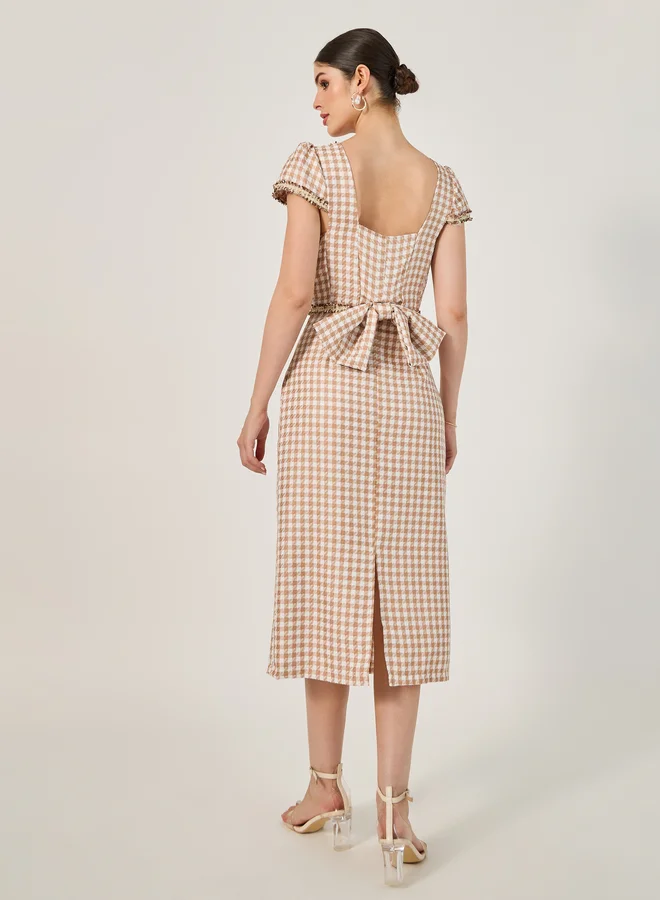 Styli Gingham Pencil Dress