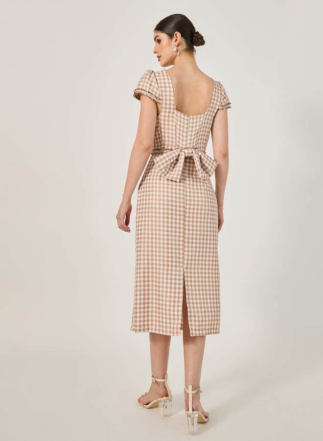 Styli Gingham Pencil Dress  - Image 5
