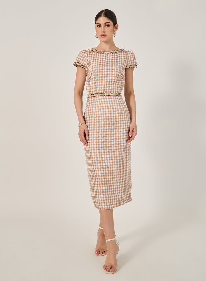 Styli Gingham Pencil Dress  - Image 1